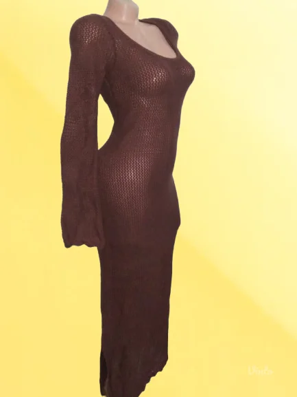 ❤️H&M❤️NOVO-PLETENA RUPIČASTA HALJINA S-M