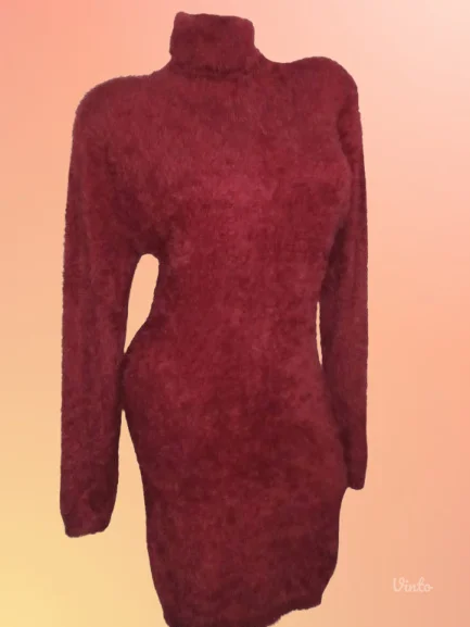 BORDO ČUPKAVA PLETENA HALJINANOVO-L-XL-2XL