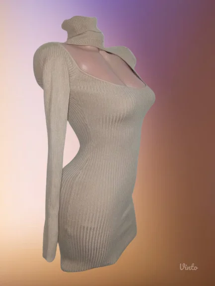 BERSHKANOVO-BEŽ TRIKOTAŽNA HALJINA S/M