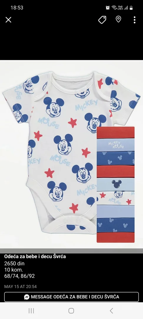 Mickey&Minnie bodici i zeke