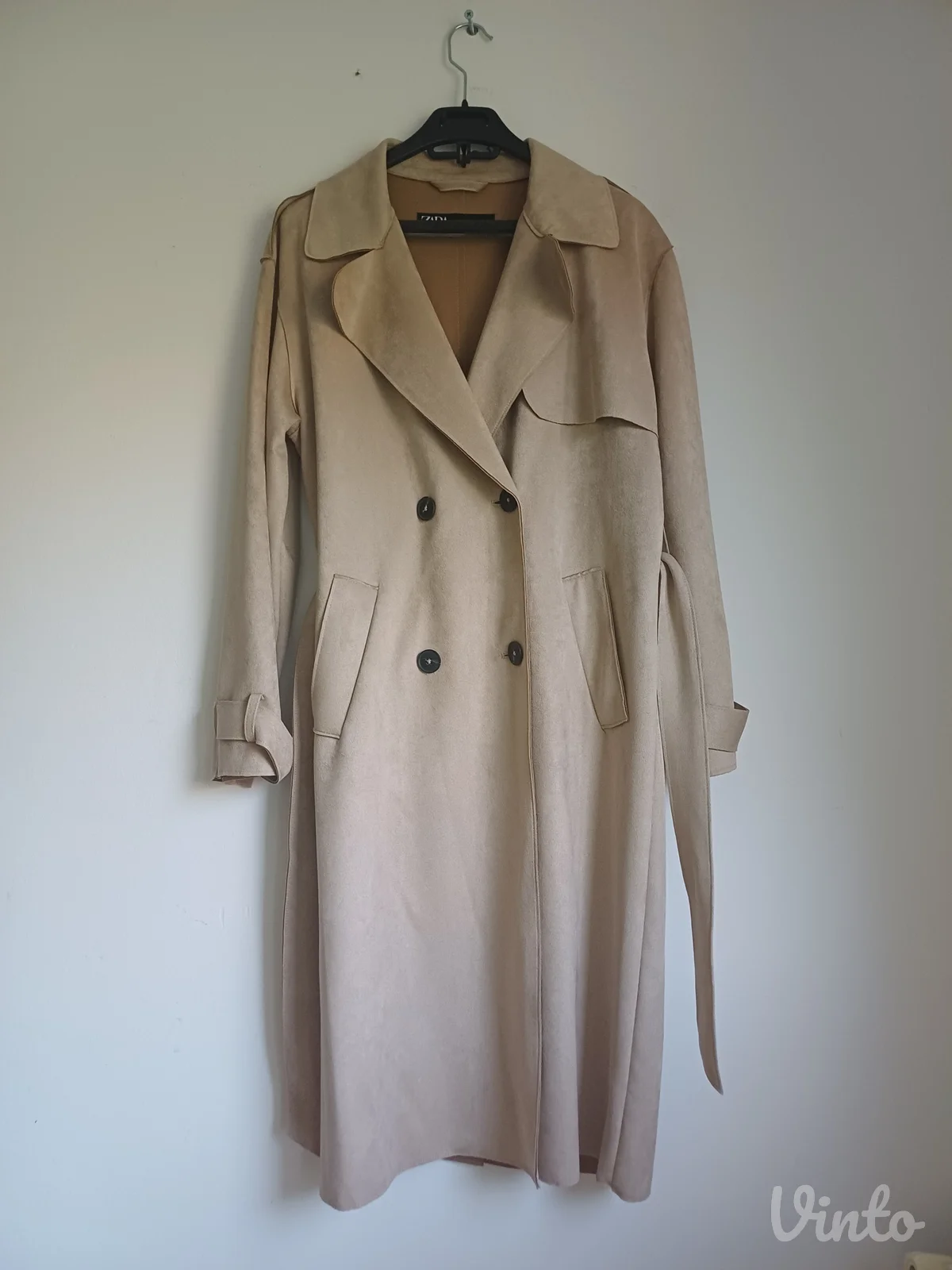Zara trench mantil od velura nov