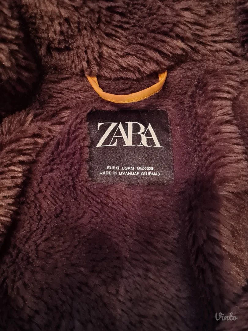 Ženska zimska jakna, Zara, u boji senfa, veličina S