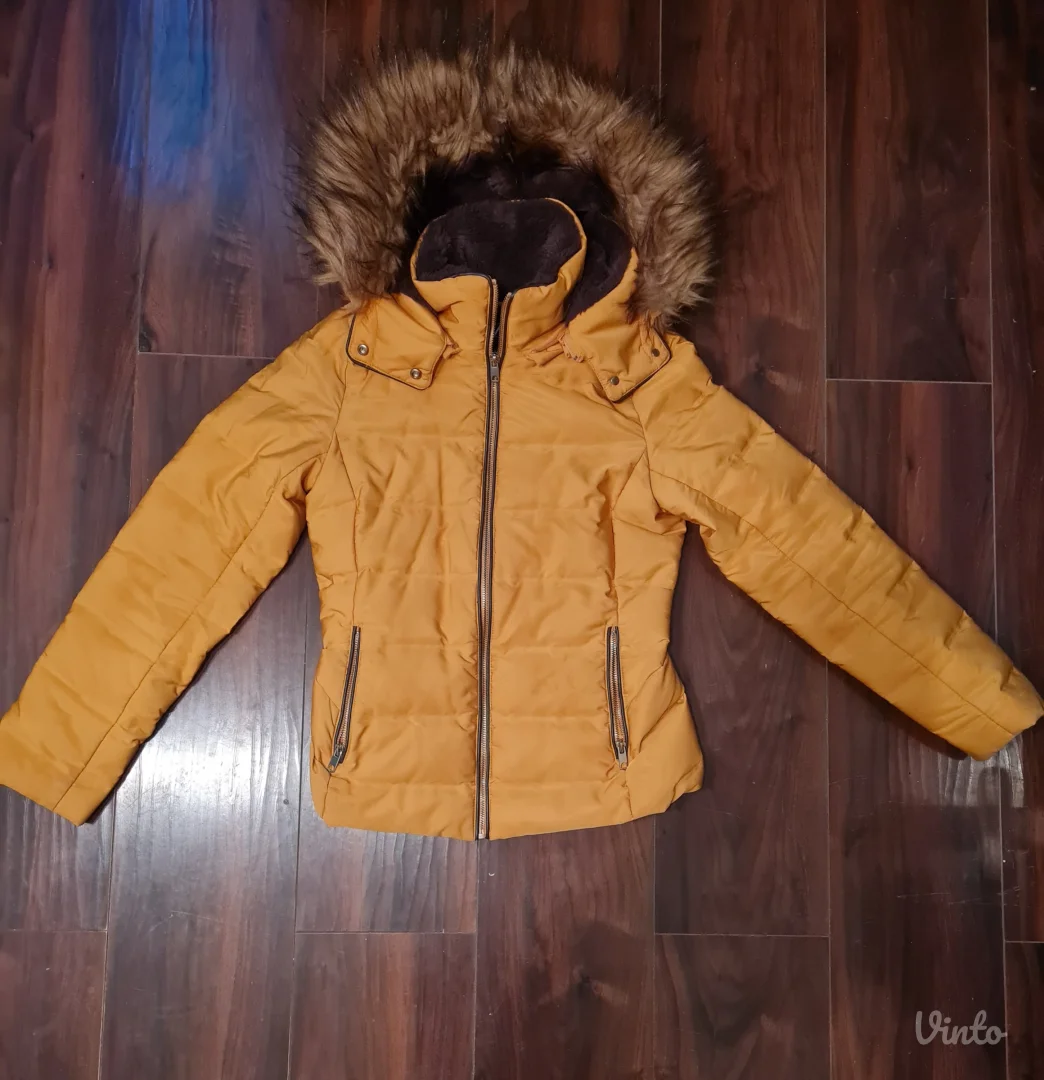 Ženska zimska jakna, Zara, u boji senfa, veličina S