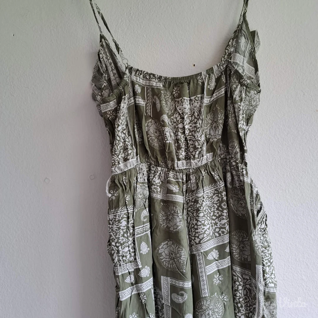 Kombinezon maslinasto zeleni paisley print, Miss You, L/XL — nov, nenošen