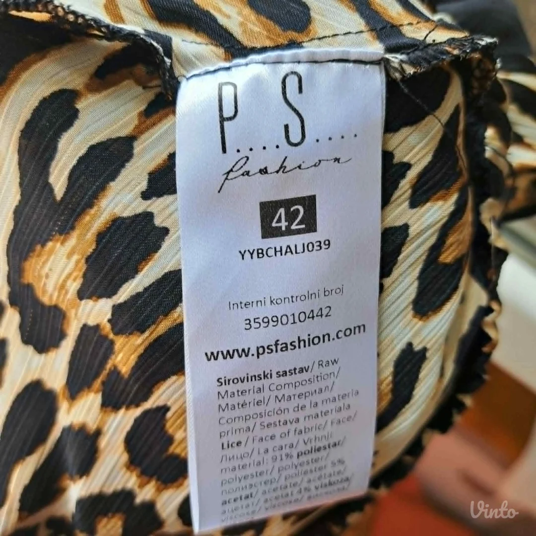 Haljina leopard print, otvorenih leđa, PS Fashion, L / XL— Nova