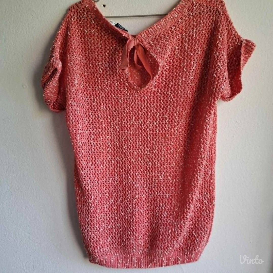Esmara bluza 38/40 – koral/breskva, mašna pozadi, elegantna