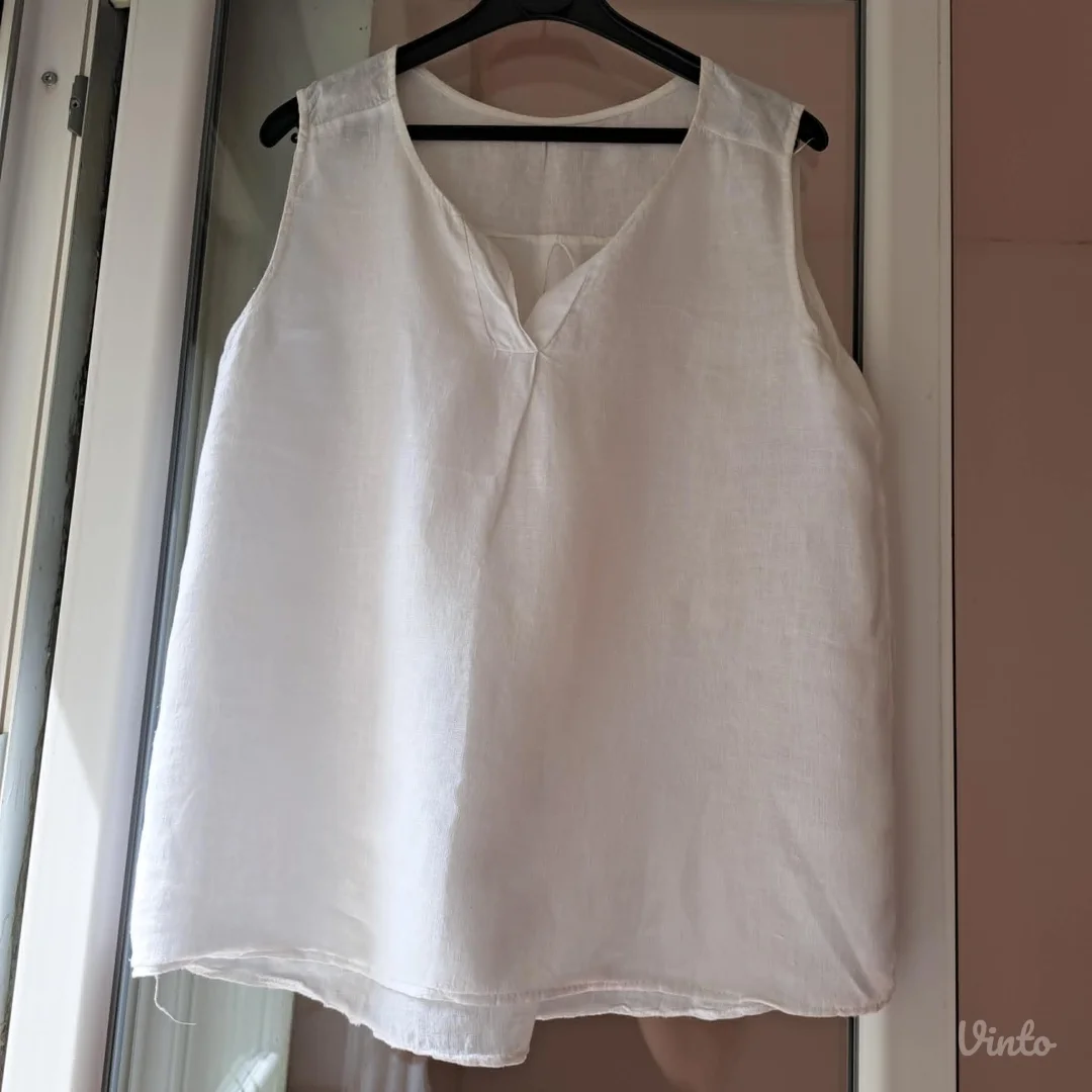 Bela lanena bluza bez rukava La'Port, vel. L/XL odlično stanje