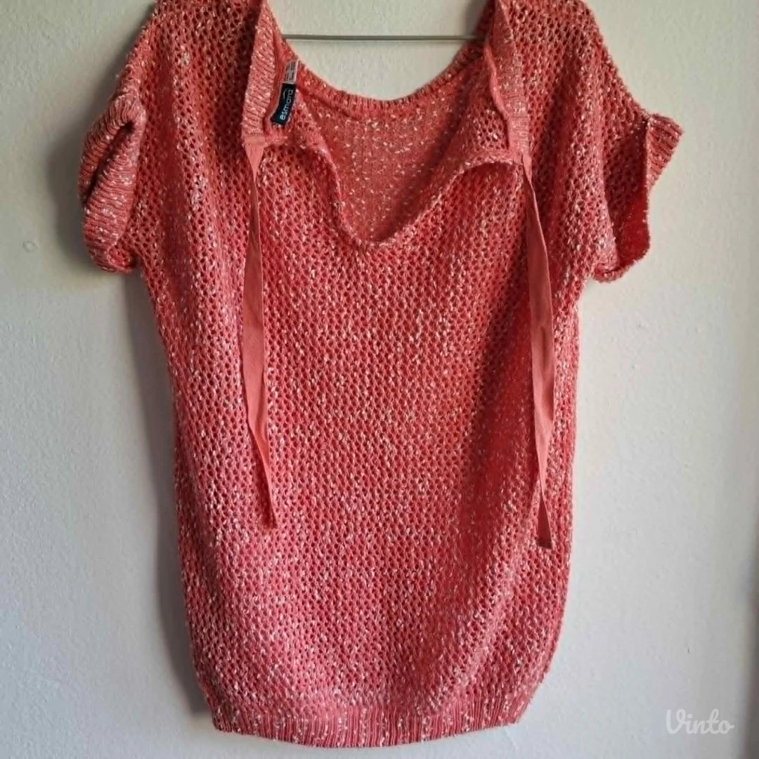 Esmara bluza 38/40 – koral/breskva, mašna pozadi, elegantna
