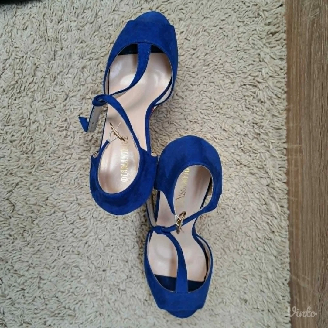 Olromantique royal blue wedge platforme, br. 40, odlično stanje