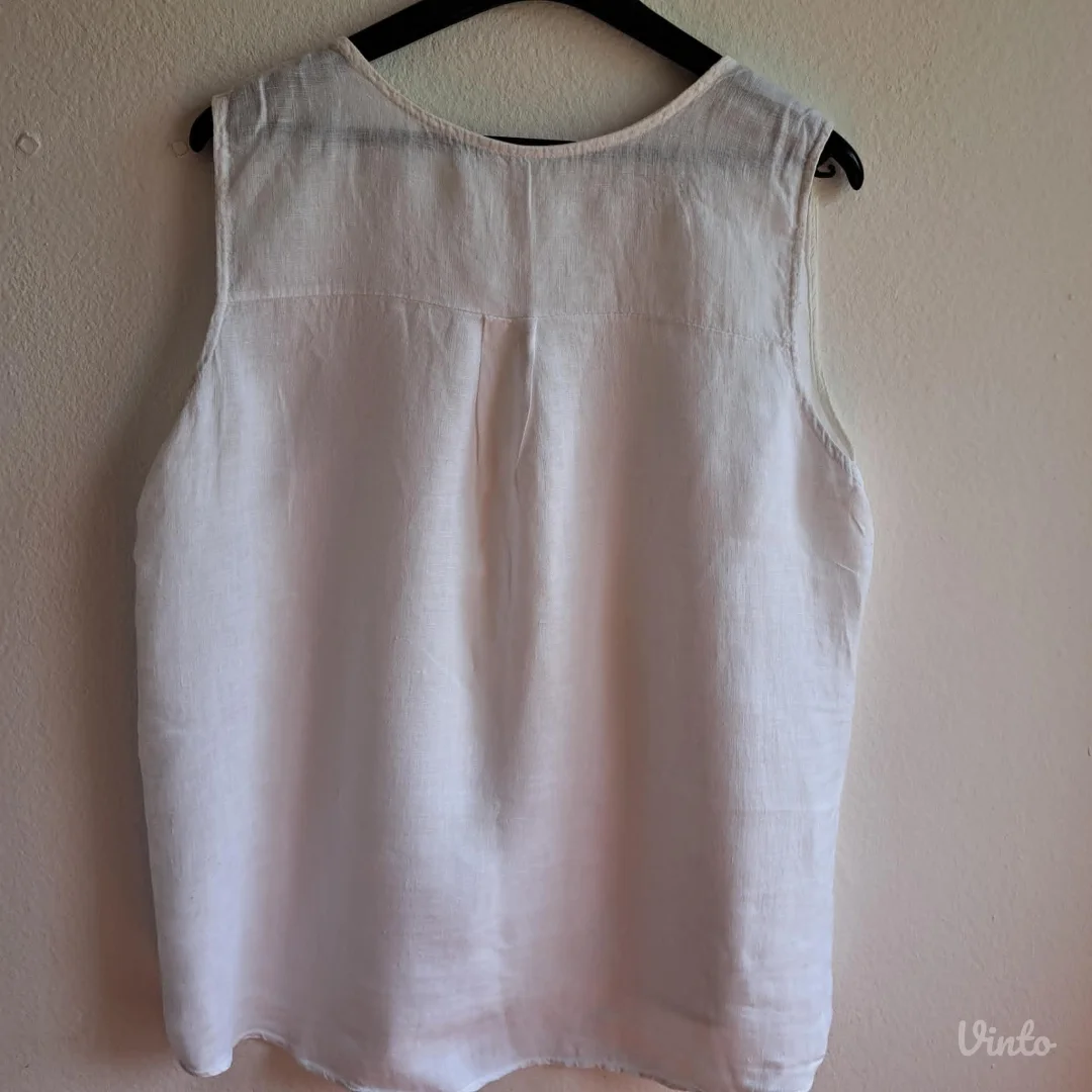 Bela lanena bluza bez rukava La'Port, vel. L/XL odlično stanje