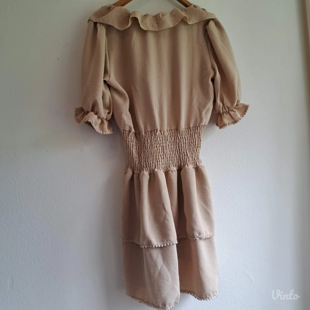 Haljina drap boja naglašen struk, vel. M/38 — NOVA