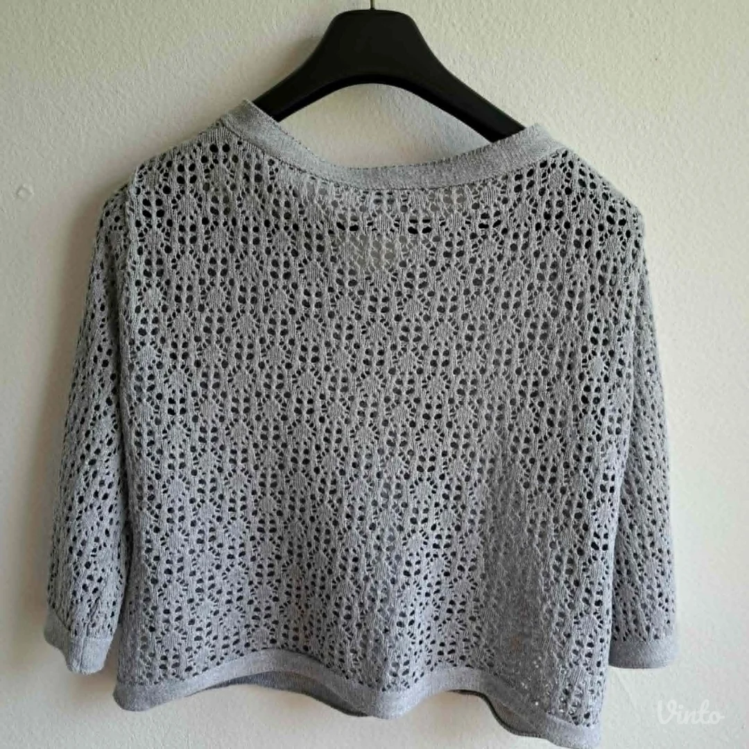 Kardigan sivi ajur, Gina Benotti, L — odlično stanje