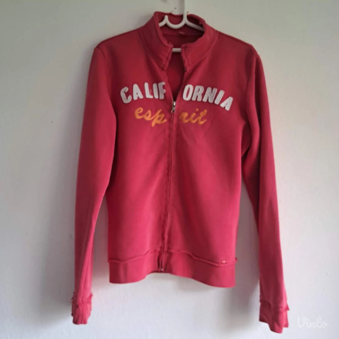 Esprit California zip dukserica, crvena, M vrlo dobro stanje