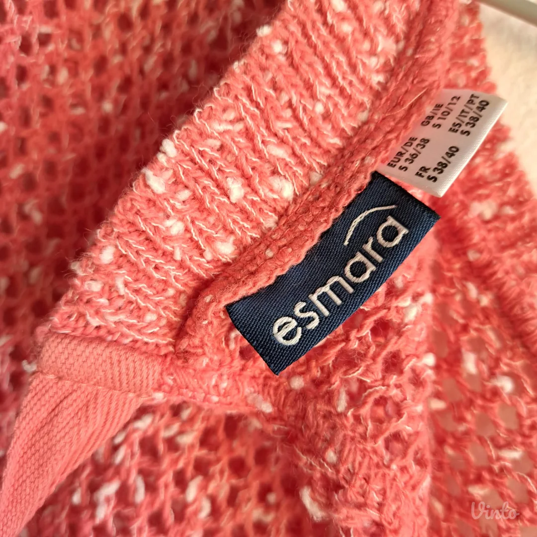 Esmara bluza 38/40 – koral/breskva, mašna pozadi, elegantna