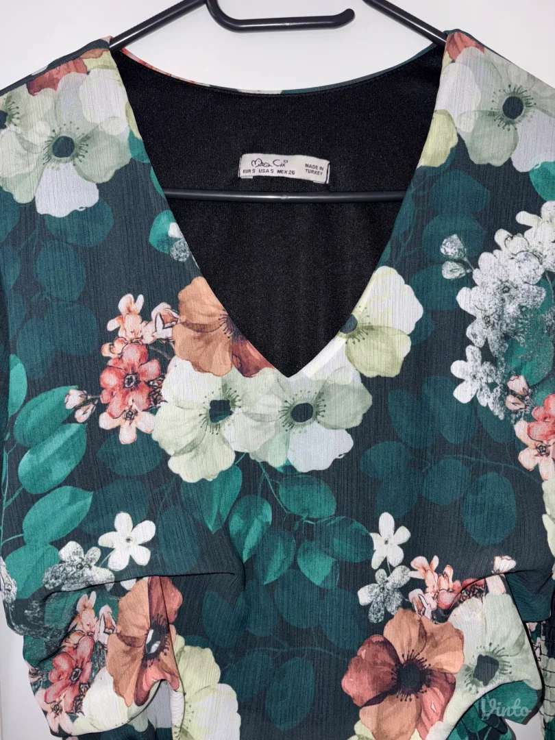 Cvetna haljina zelena S