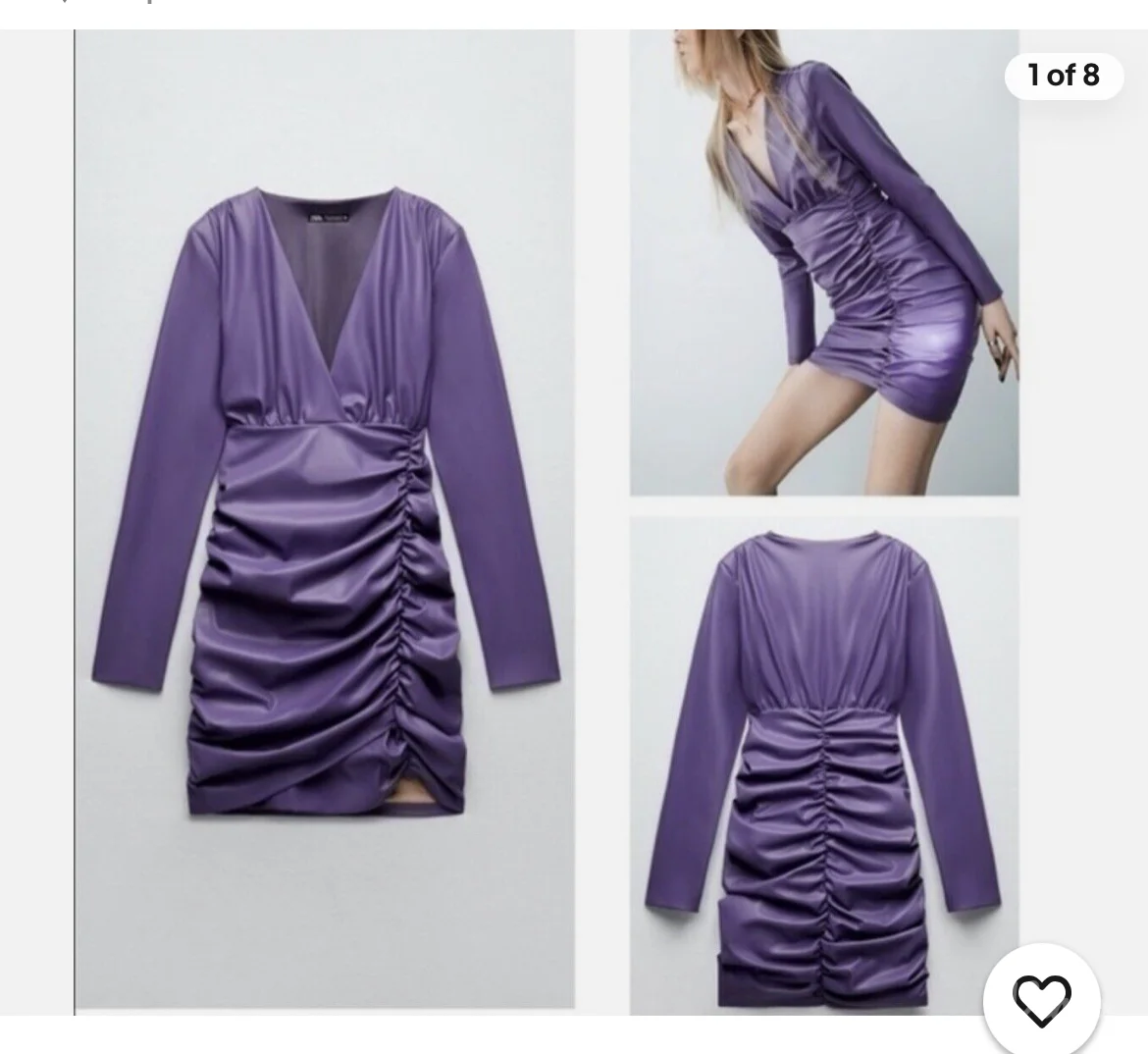 Kožna ljubičasta haljina ZARA