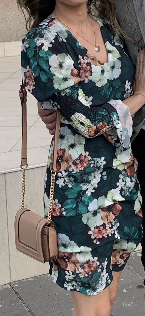 Cvetna haljina zelena S