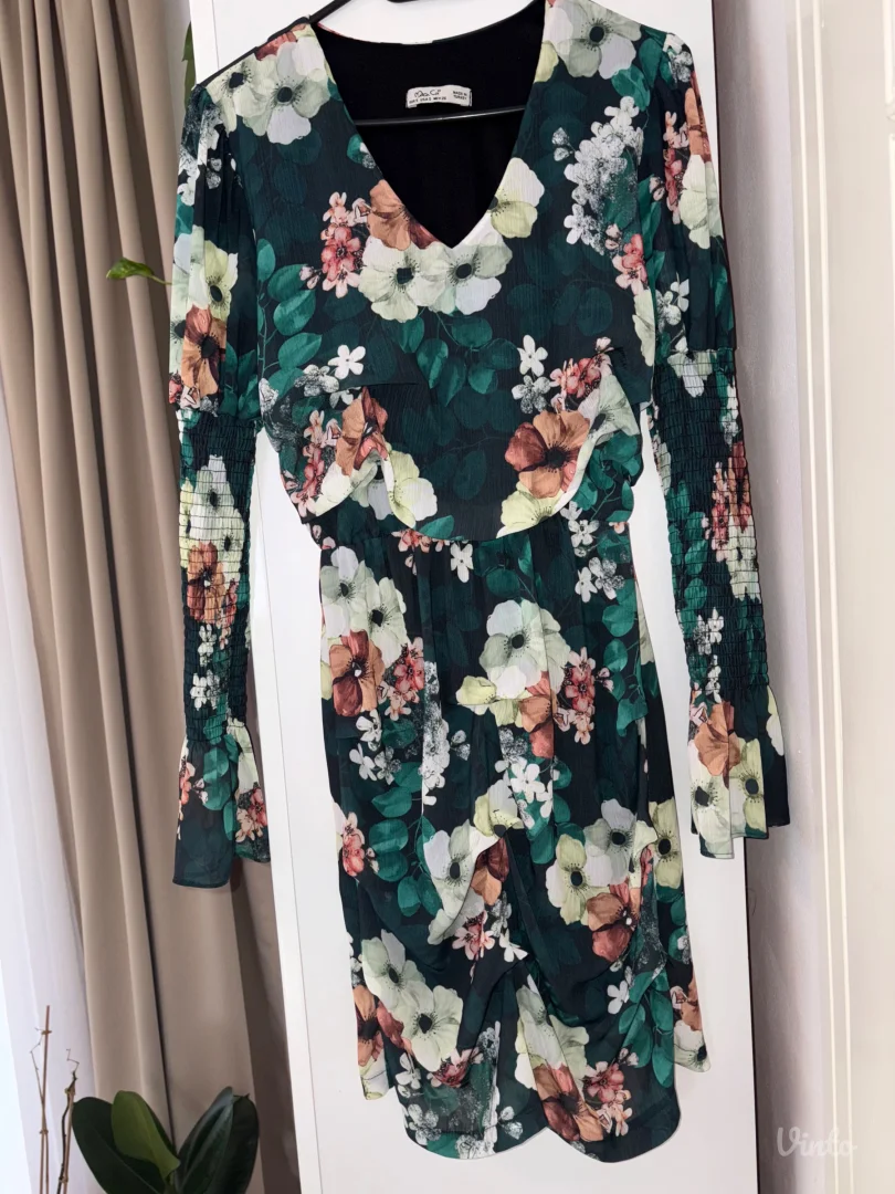 Cvetna haljina zelena S