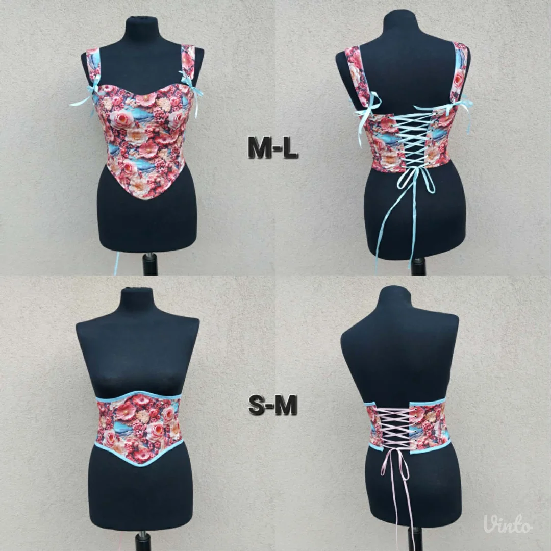 Lot dva cvetna korseta - overbust i underbust