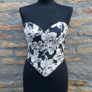 Crno zlatni korset od brokata