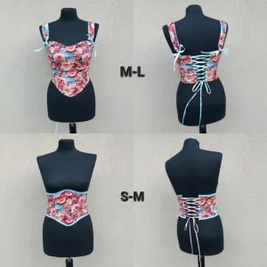Lot dva cvetna korseta - overbust i underbust