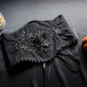 Plišani kraći korset sa čipkom