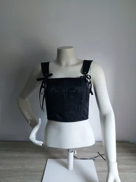 Crni korset top sa bretelama