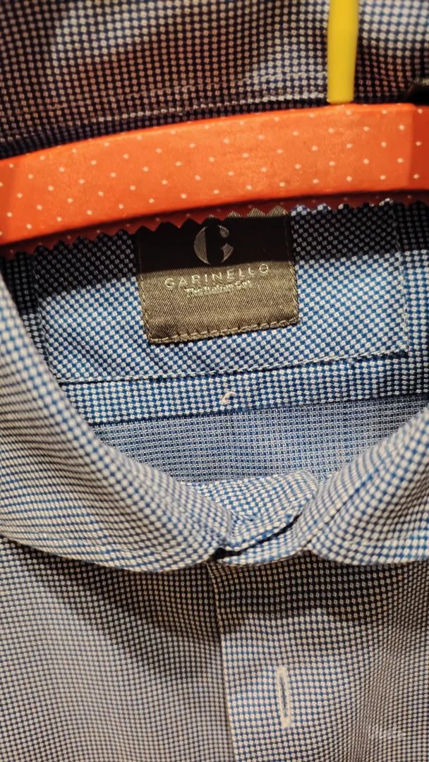 Garinello Plava Košulja- muška- na diskretne tačkice- The Italian Cut- Vel. M