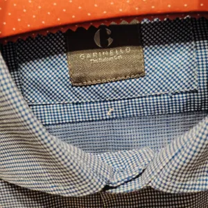 Garinello Plava Košulja- muška- na diskretne tačkice- The Italian Cut- Vel. M