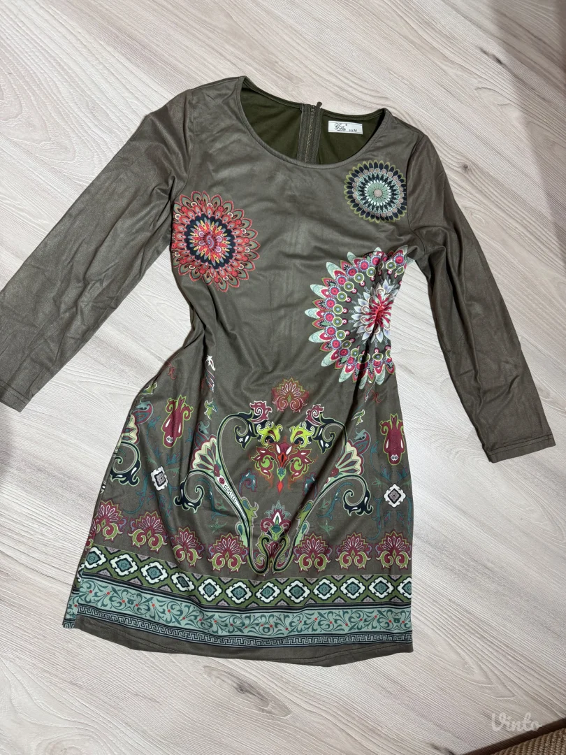 Zelena pamučna haljina