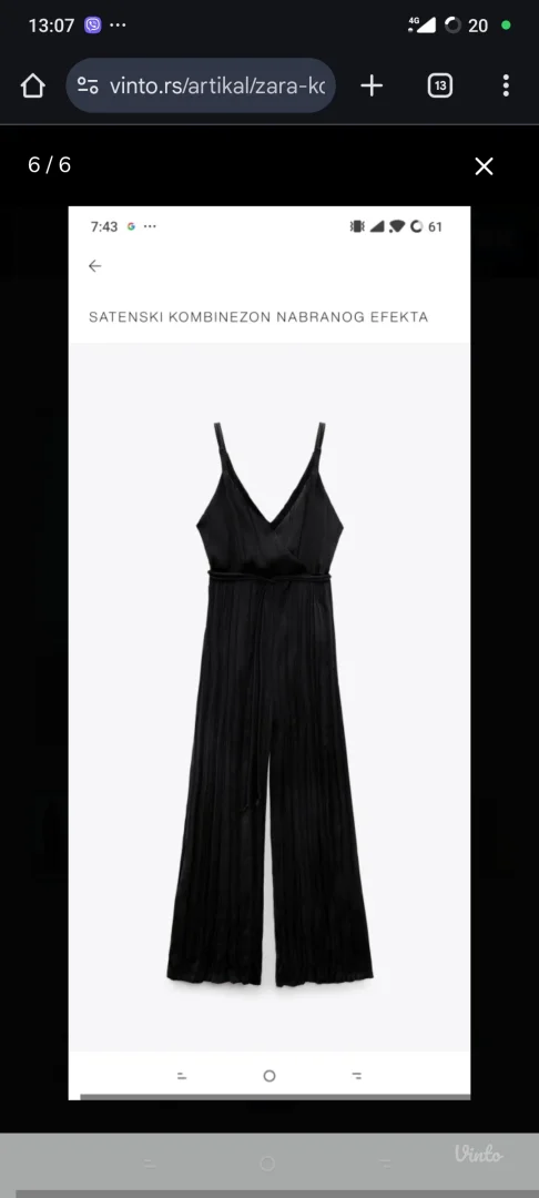 Zara Satenski kombinezon nabranog efekta novo A