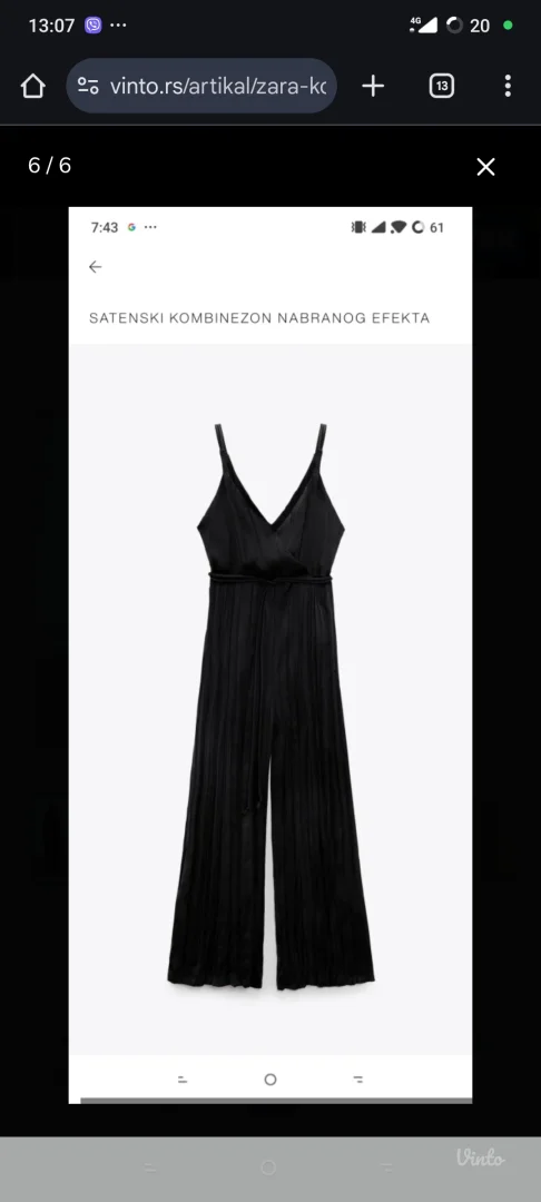 Zara dzemper Satenski kombinezon nabranog efekta novo