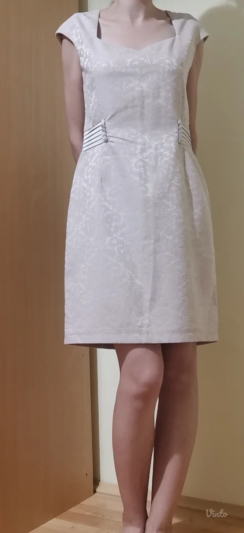 Bež elegantna haljina L