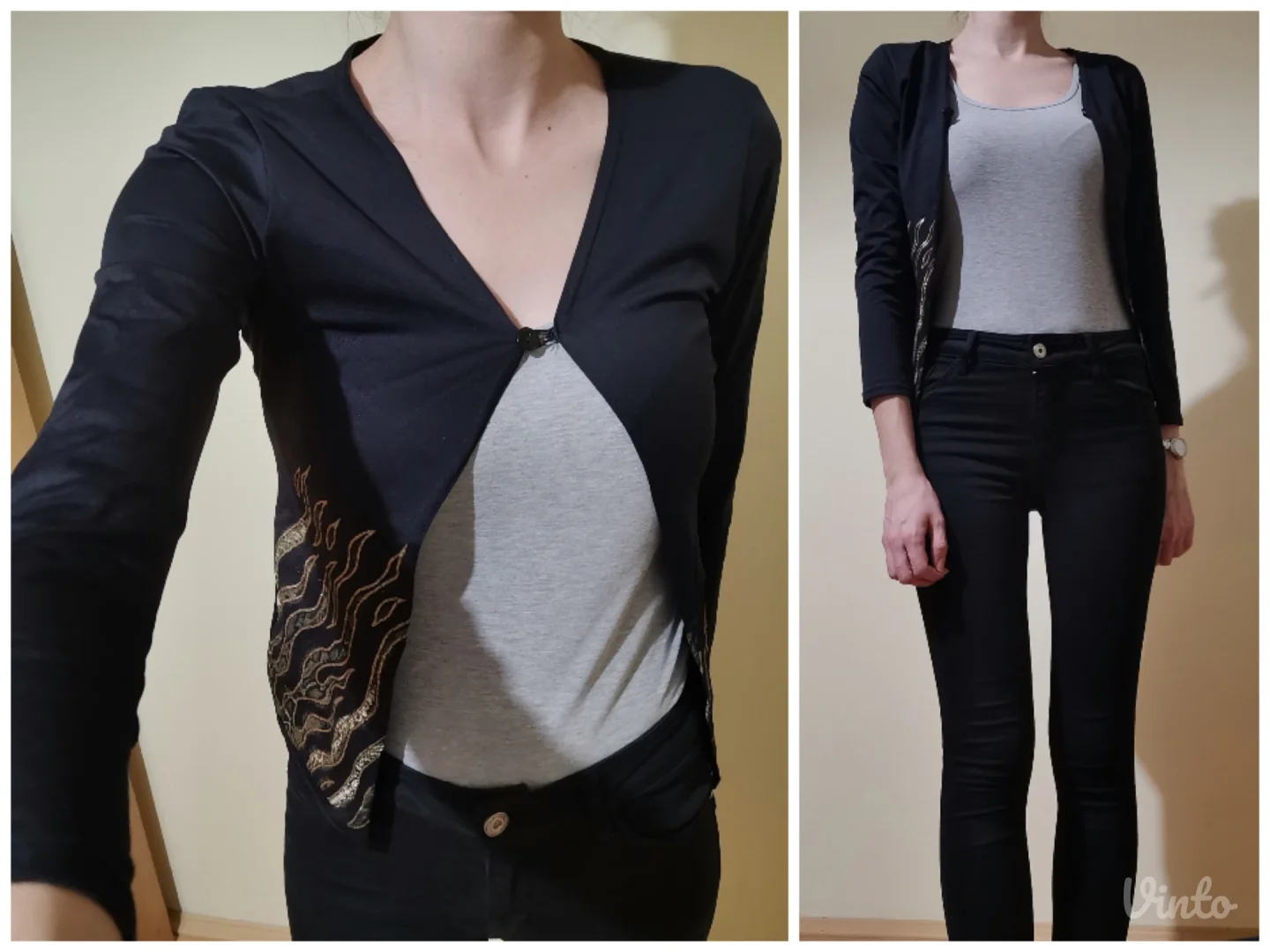 Crni blejzer / kardigan XS/S (poklon uz kupovinu)