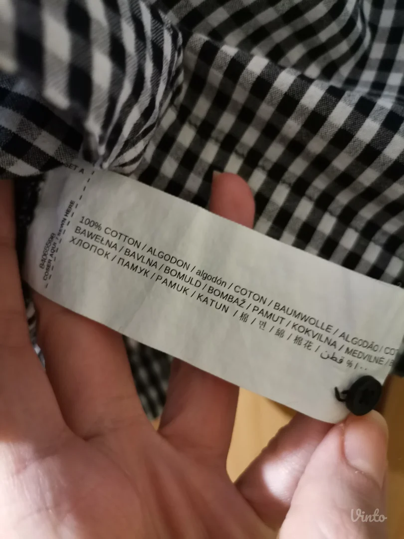 Mango karirana bluza sa otvorom na rukavima XS/S