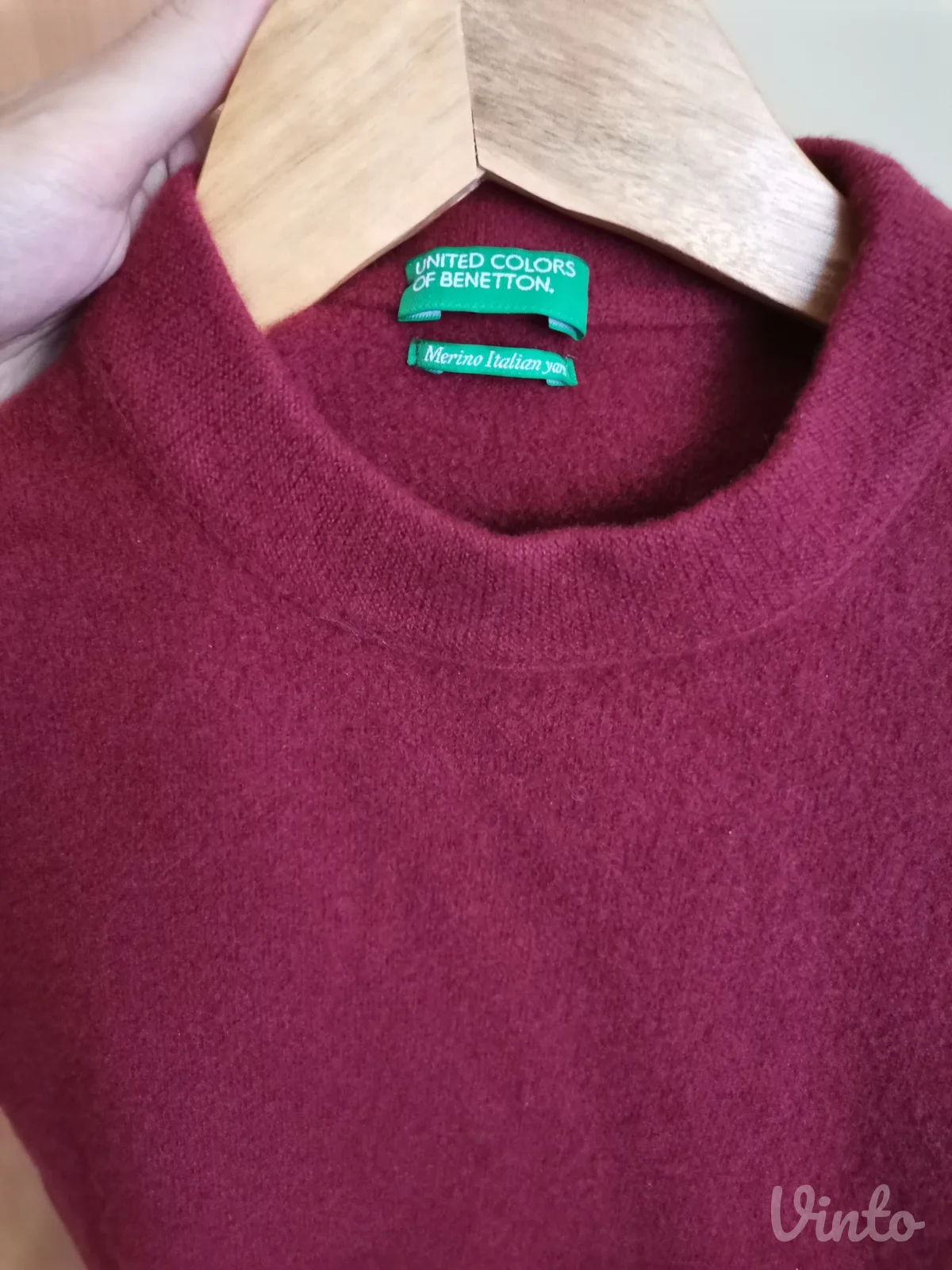 Benetton bordo džemper vel. XXS-XS od 100% vune