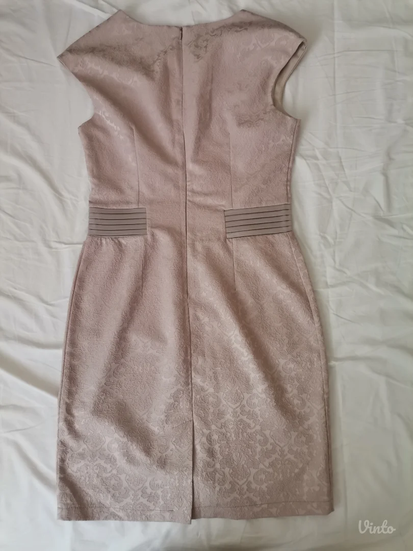 Bež elegantna haljina L