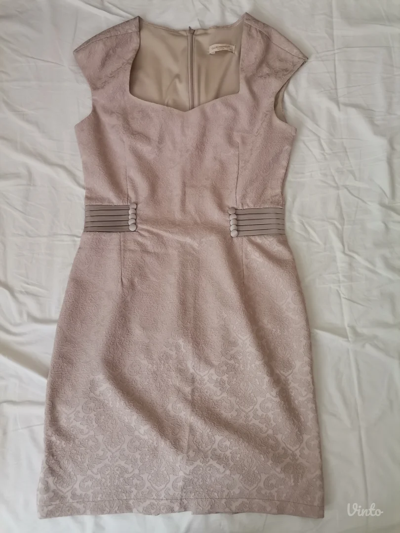 Bež elegantna haljina L