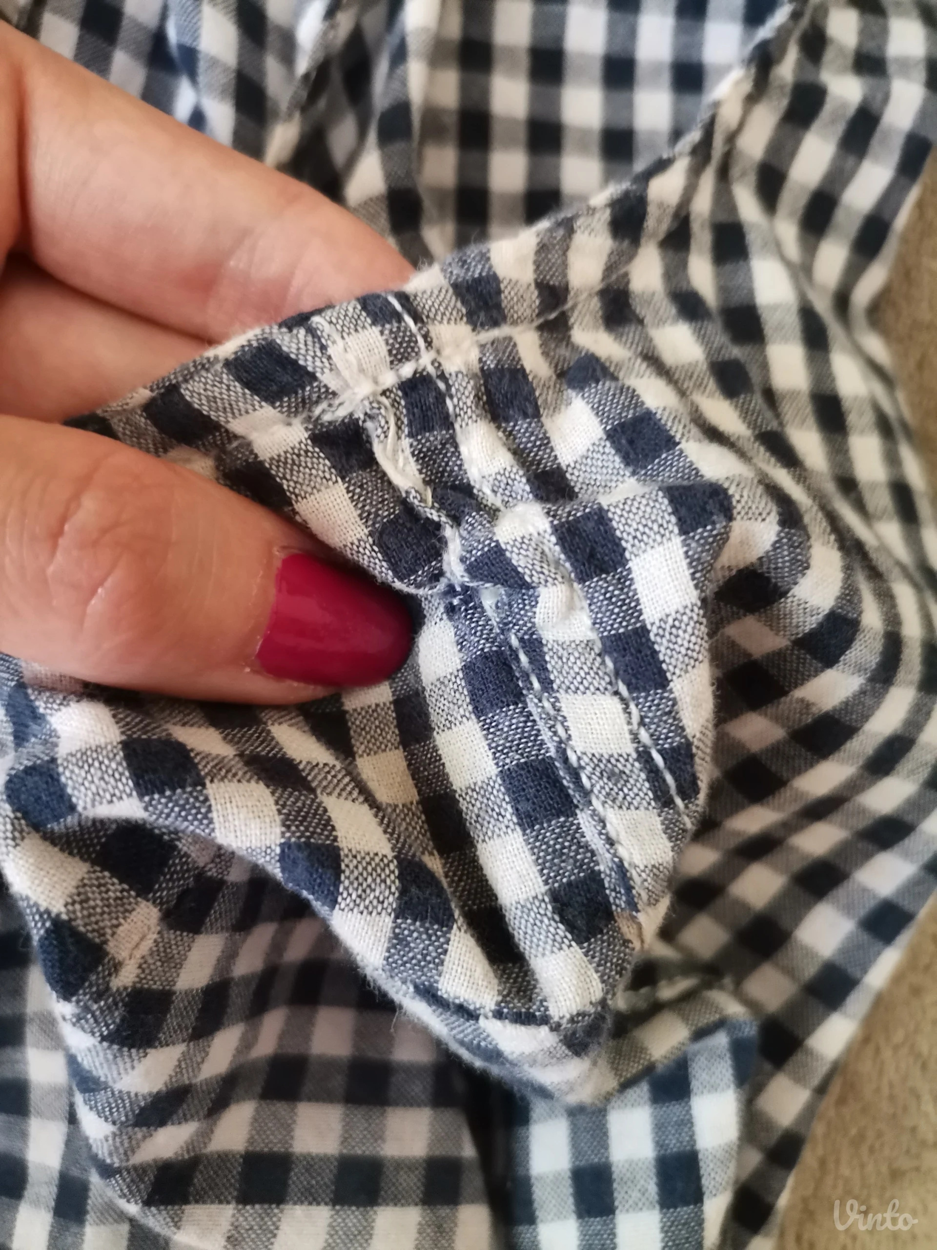 Karirana košulja bez rukava XS