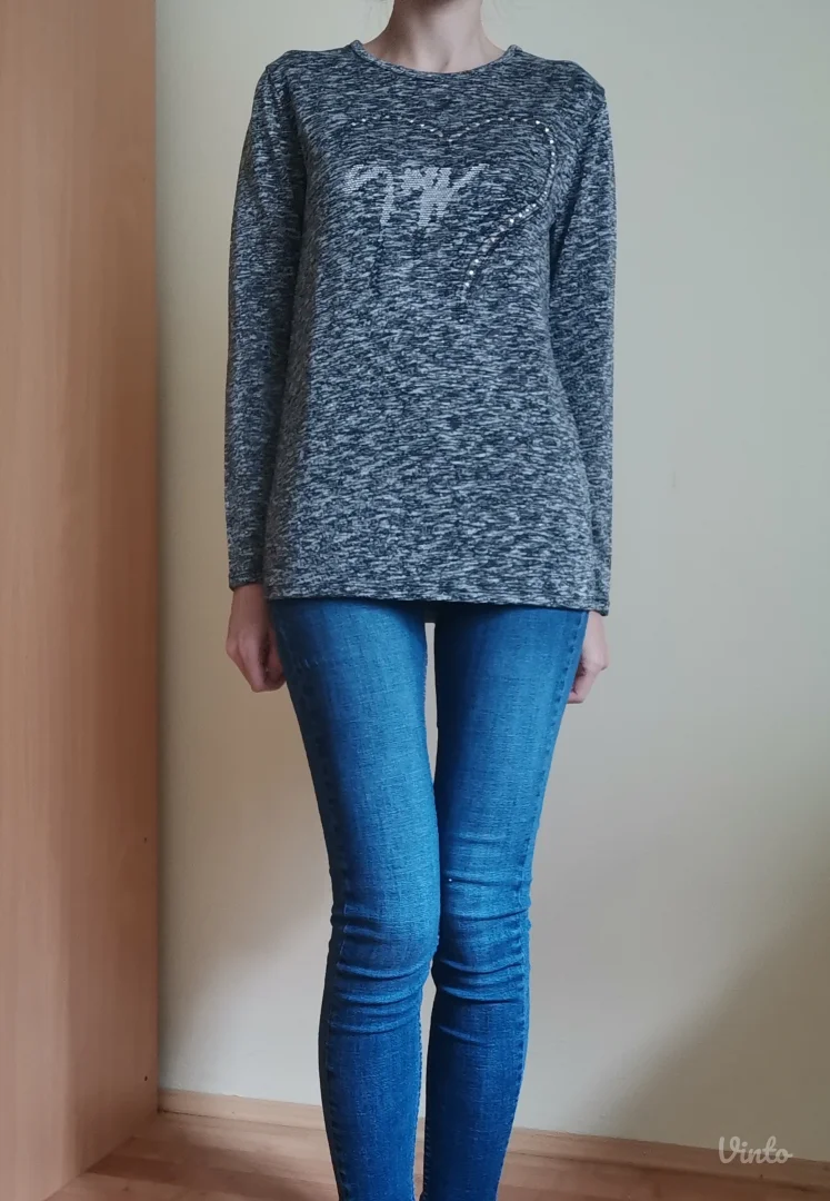 Siva melirana bluza L