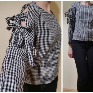 Mango karirana bluza sa otvorom na rukavima XS/S