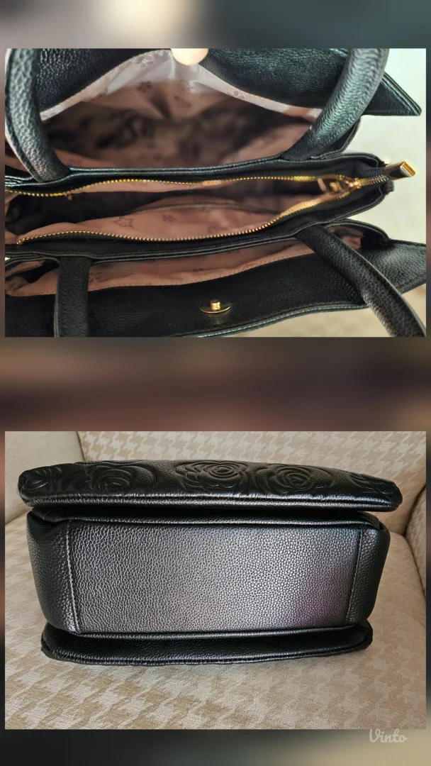 Izvrsna grained kožna reljefna tote torba