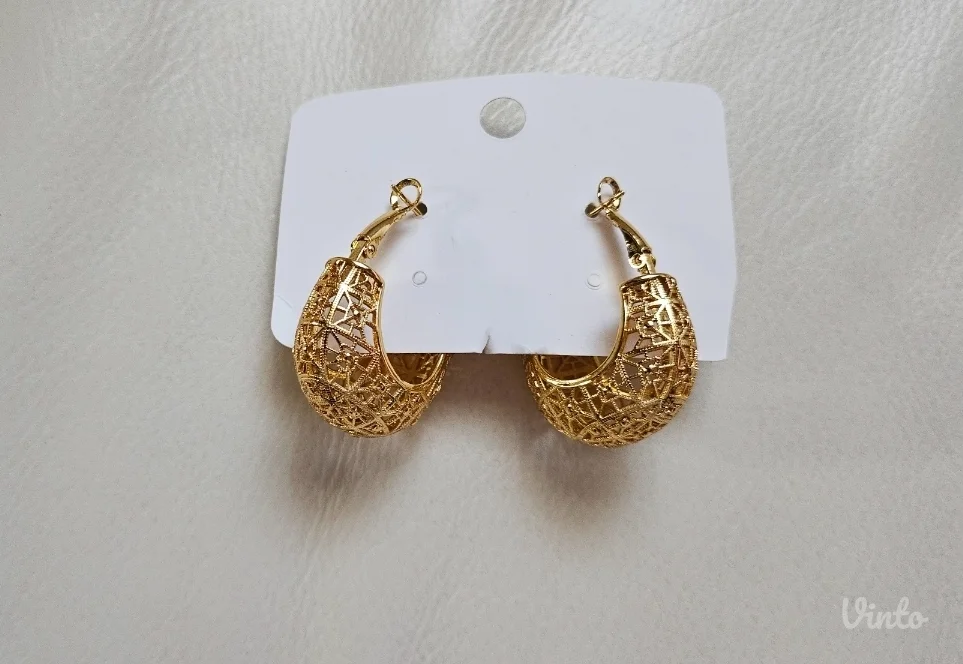 Chunky hoop minđuše sa filigranskim radom, novo