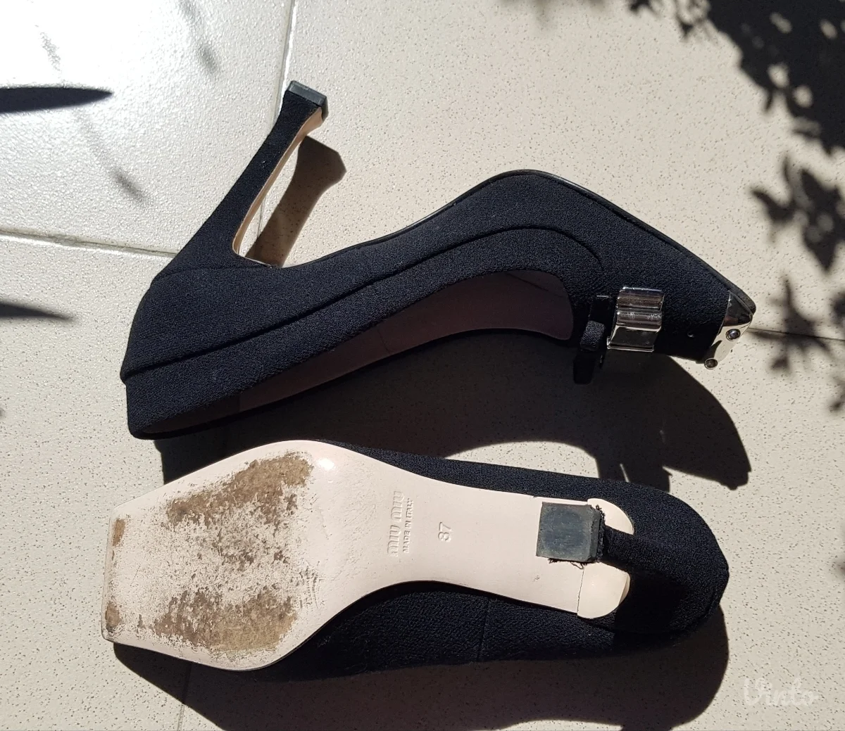 Miu Miu Crepe Natte Stilleto cipele, original