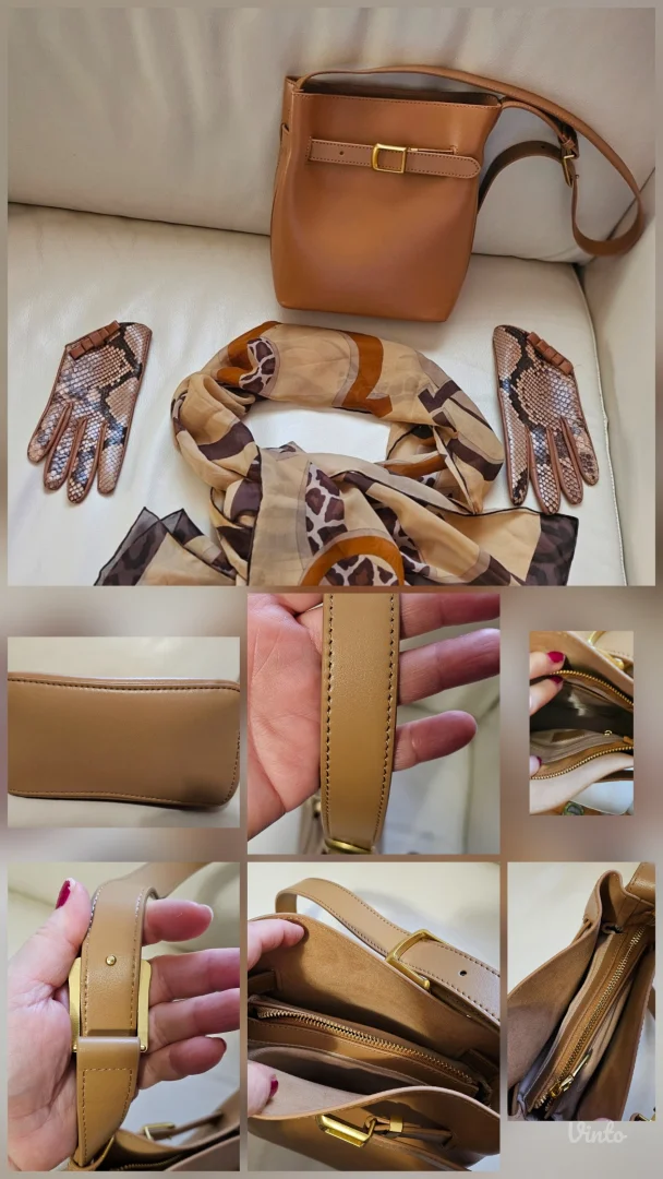 Bucket kožna kamel torba, savršena