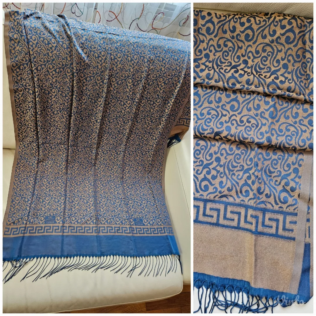 Gri nova pamuk/ vuna esarpa / šal