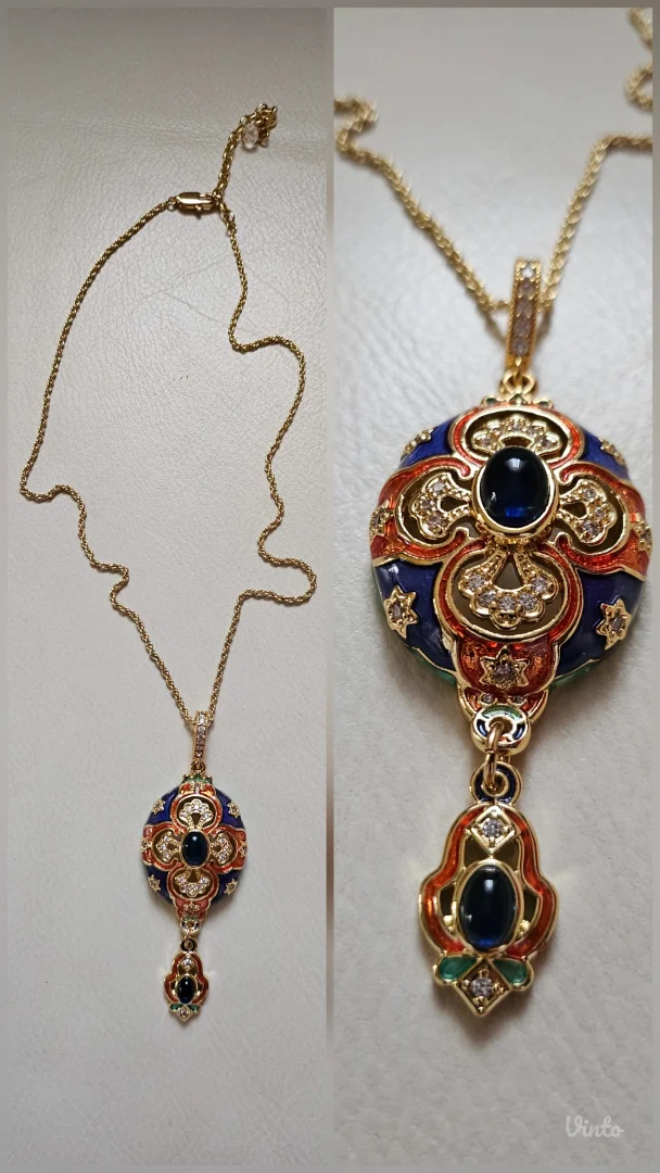 Cloisonné Enamel & koral set nakita