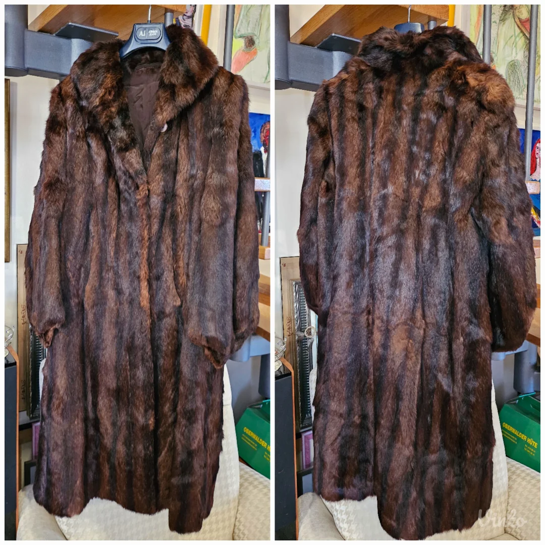 Dugačka italijanska bunda, pravo krzno