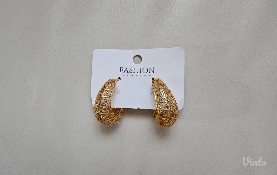 Chunky hoop minđuše sa filigranskim radom, novo