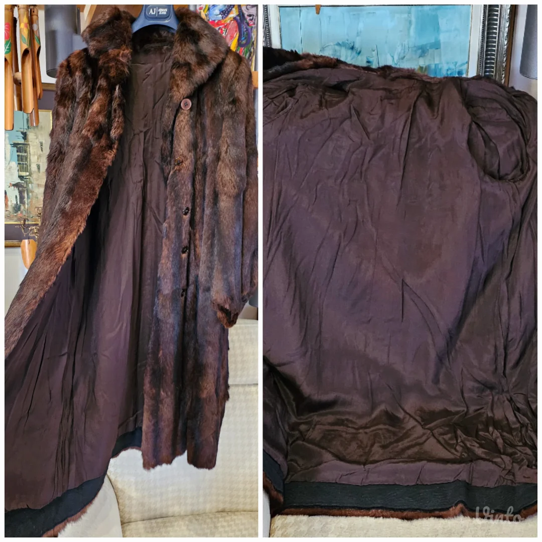 Dugačka italijanska bunda, pravo krzno